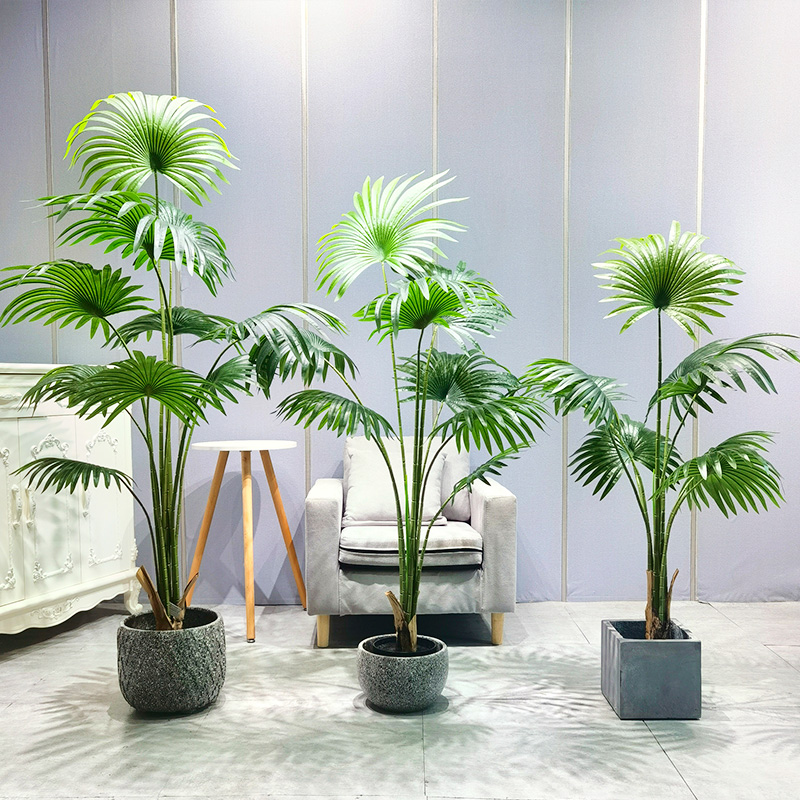 Plante artificiale cu preț scăzut Plante artificiale extrem de adaptabil, eficient din punct de vedere al costurilor, Palm Palm pentru furnizor de grădină, decor denuntă în aer liber