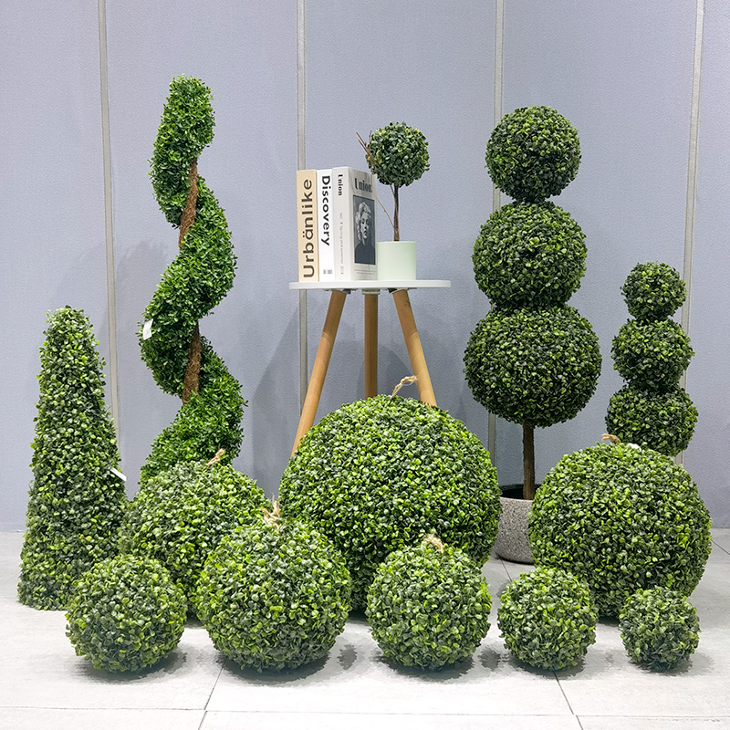 Plant artificial topiar bilă de întreținere scăzută cu iarbă ecologică pentru furnizori de grădină decorațiuni de grădină decorațiuni de grădinărit